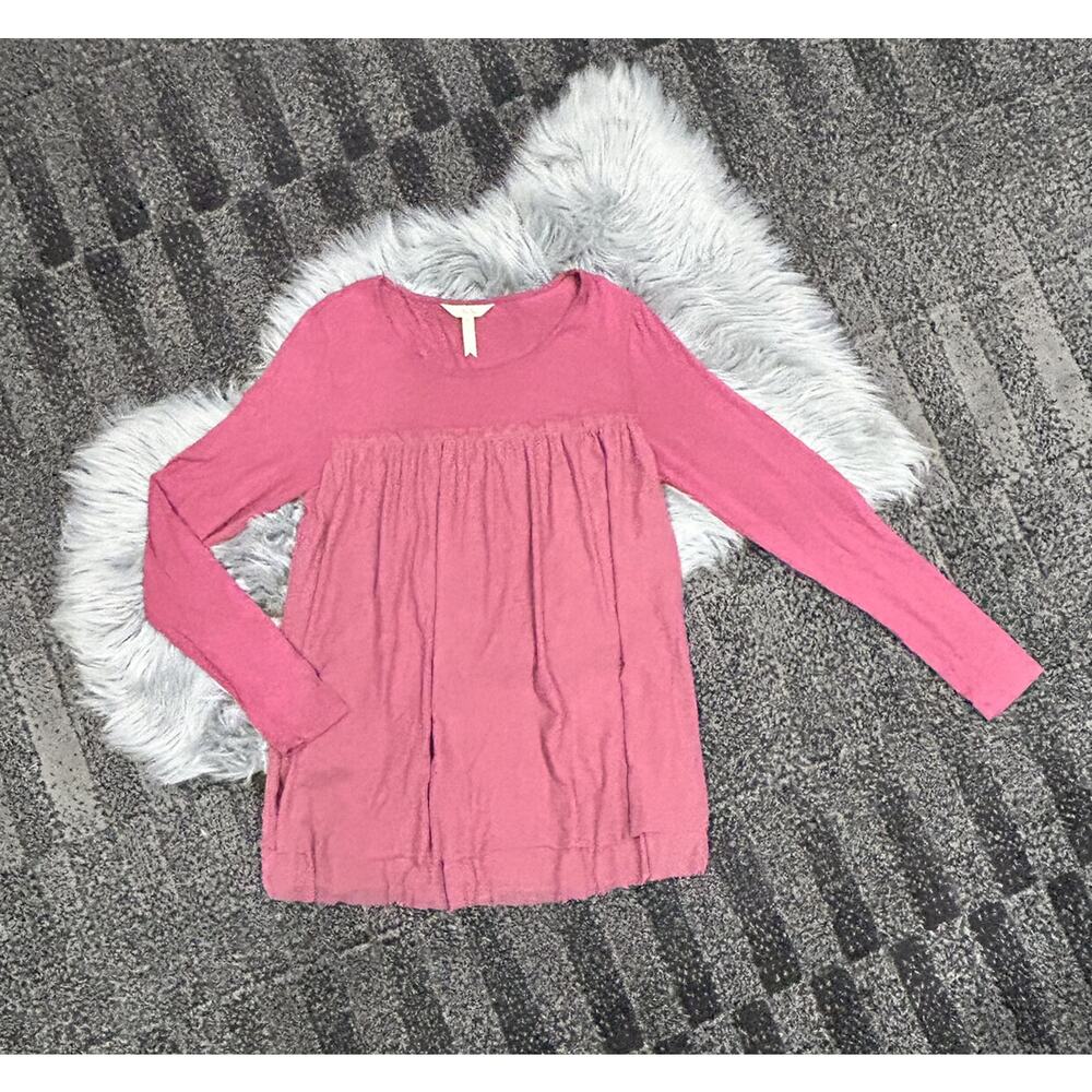 Matilda Jane Womens Make Believe Layered Tulle Tunic Top Mauve‎ Pink Size Medium